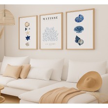 Voba Store 3 Parça Minimalist Matisse Mdf Çerçeve Görünümlü Tablo Seti -63