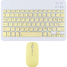Novstrap Samsung Galaxy Tab A11 / A11 Plus ile Uyumlu Türkçe Q Bluetooth Klavye Mouse Seti Şarjlı
