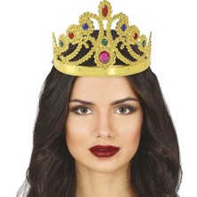 Popüler Sepet Altın Renk Plastik Prenses Tacı Kraliçe Tacı 60CM