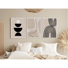 Voba Store Voba Çerçeve Görünümlü Salon Dekoru Için Soyut Mdf Tablo SETI-YENII99