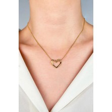 Sose Moda Düğüm Kalp Çelik Kolye - Gold