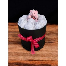 Mynil Silindir Kutuda Yapay Kadife Gül ve Lüks Ayıcık Doğum Günü Sevgiliye Özel Gün Hediyesi