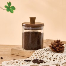 Mien Akasya Kapaklı Çizgili  Cam Kavanoz 250 ml