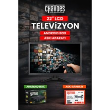 Chavoes 22 Inç Mutfak Tv + Android Box | Çanak Antensiz Wifi Tv | Askı Aparatı Hediyeli