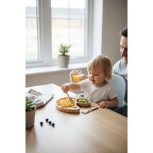 TB Ördek Figürlü Bambu Bebek Mama Seti – Bölmeli Tabak + Kaşık Çatal Seti