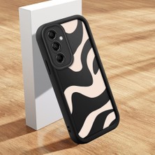 HONTINGA Samsung Galaxy M14 ile Uyumlu Kılıfı Düşüme Önleyici Basitlik Anti Düşme Kamera Korumali Su Dalgası Deseni Siyah Desen Yumuşak Silikon Telefon Kılıfı K2-0059