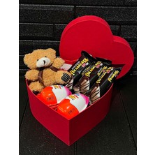 Mynil Kıza Hediye Kalp Kutuda Kahverengi Mini Ayıcık - Browni Intense - Kinder Joy Çikolatalar