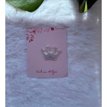 Parla'nın Atölyesi 0-3 Yaş Az Saçlı ve Saçsız Bebek Tokası Gri Taç