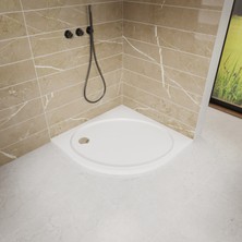 90X90 Oval Yassı Slim Duş Teknesi H:3,5 cm