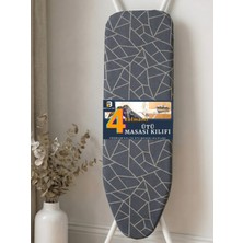 Beylini Ütü Masası Kılıfı Yanmaz İpli Süngerli Ütü Masası Örtüsü Ayarlanabilir Ütü Masası Bezi Geometrik 50X150 cm