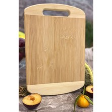 Gampus Bambu Oval Kenarlı Büyük Boy Kesim Panosu - Bambu Kesim Tahtası 24 x 34 cm Kesme Tahtası