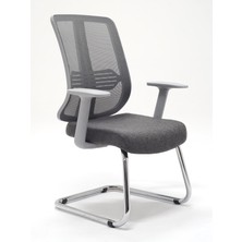 Zeon Büro Ofis Sistemleri // Comfort Visitor Mood Gray Misafir Bekleme Koltuğu Sabit Krom Ayak