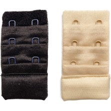 Leopardess 2 Adet Agraf Sütyen Uzatma Kopçası 3 Sıra / 2 Kanca Siyah Ten