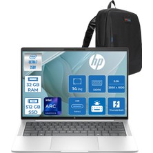 Hp Elitebook x G1I Next Gen Aı Intel® Core™ Ultra 7 258V  32GB Ddr5 512GB SSD 14" Intel® Arc™ Grafik 2.5k (2560 x 1600), Ips, 120 Hz 400 Nits, Freedos Taşınabilir Bilgisayar  D30NVETF12+ZETTAÇANTA