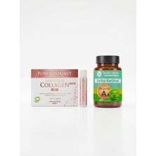 Wellvalens Collagen Shot + Evita Retinol Set | 5500 Mg Kolajen, A & E Vitamini ile Cilt Işıltısı, Anti-Aging ve Antioksidan Destek