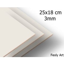Feoly Art 3 mm 25X18 Mdf Plaka (4 Adet) - Hobi, Maket, Ahşap El Sanatları Için Uygun (4`lü Paket)