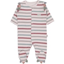 Civil Baby Çizgi Empirme 1-9 Ay Tulum - Bej 9-12 Ay