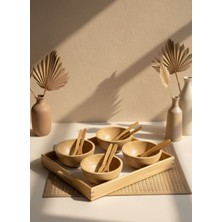 TB Bambu Tepsili Kase ve Çatal-Bıçak Seti – Doğal, Şık ve Kullanışlı Sunum Seti