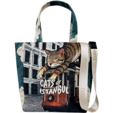 Dogo Kadın Vegan Turkuaz Large Tote Bag - Tram Nap Tasarım