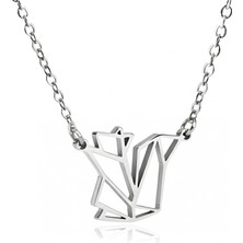 Mavili Gümüş Sincap Origami Gümüş Kolye - Gümüş