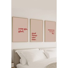 Voba Store 3 Parça Yazı Temalı Çerçeve Görünümlü Mdf Tablo Seti-71