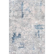 Aren Halı Bogra Modern Gri Polyester ve Pamuklu Kaydırmaz Tabanlı Yıkanabilir Dijital Baskı Halısı