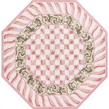 Aren Halı Aren Mutfak 01 Modern Çerçeveli Pembe Polyester Kaydırmaz Tabanlı Yıkanabilir Dijital Baskı Mu