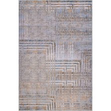 Aren Halı Seoni Geometrik Gri Polyester ve Pamuklu Kaydırmaz Tabanlı Yıkanabilir Dijital Baskı Halısı