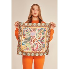 Kokoş Etnik Desenli Safran Bandana Flar