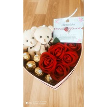 Mynil Marteniçkalı Tatlı Dilek Kutusu Ayıcıklı Güllü Çikolatalı