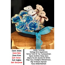 Mynil Sevgiliye Sonsuzluk Gülü Ayıcıklı Doğum Günü Özel Gün Hediyesi Mavi