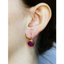 Esha Ceyt Taşı Doğal Taş Kadın Altın Kaplama Küpe EUKU33P