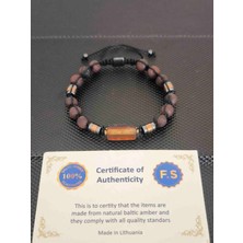 Tahrastone Baltık Damla Kehribar-Tamburlanmış Akik (7-8 Mm)-Doğaltaş Bileklik Takı Aksesuar Erkek Bileklik