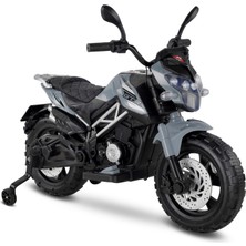 Babyhope 447 Motocross Akülü Motor Çocuk Motoru 12V Gri