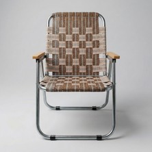 Outdoart Ahşap Kollu Lüks Katlanır Kahverengi Kamp Sandalyesi - 140KG Kapasite