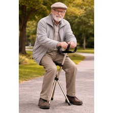 Ciyu Ticaret Katlanabilir Tabure Baston Çok Rahat ve Pratik Kullanıma Sahip Portatif Katlanır Tabure Baston