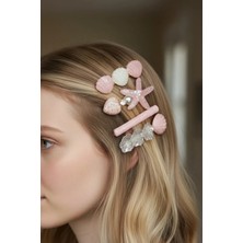 Kokoş 4'lü Pembe Renk Karışık Figürlü Toka Set