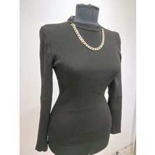 Poodle Kolye Detaylı Triko Kazak