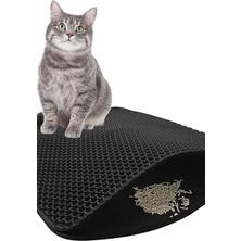 Gampus Elekli Kedi Tuvalet Önü Paspası Kedi Kumu Paspası-Gri Kedi Paspası Pati Temizleme 60X40 Büyük