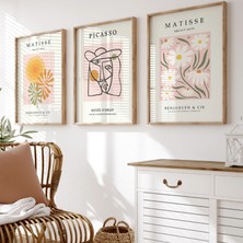 Pam Studio Matisse Picasso Pembe Çizgi Sanat 3’lü Poster Set – Modern Minimalist Tablo Duvar Dekoru