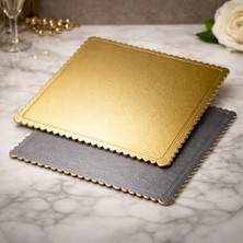 Miopack 24×24 cm Çift Taraflı Pasta Altlığı –  Gold / Gri – 3 mm Kalınlık