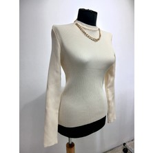 Poodle Kolye Detaylı Triko Kazak