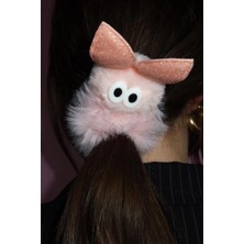 Kokoş Pembe Renk Tavşan Figürlü Peluş Simit Toka