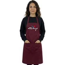 Formteks Baskılı Aşçı Önlük Bordo