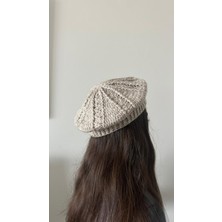 Pofuduk El Örgüsü Ressam Bere Şapka  Pfdkb1 Bej