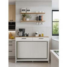 Dorpek Solana Petek Üstü Kahve Köşesi Dresuar Çok Amaçlı Raf - 130 cm