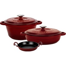 Lava Döküm Bordo 5'li Tencere & Sahan Seti – Profesyonel Lezzet Evinde