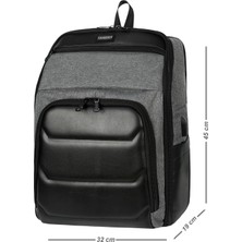 Barberri Lisanslı USB Kablolu Laptop Korumalı Şık Sırt Çantası