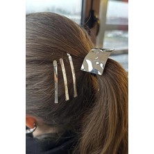 Kokoş Pinterest Gümüş Renk Metal Lastik Toka ve Tel Toka Set