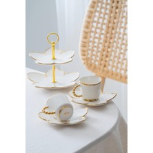 Acar Joyce Gold 2 Kişilik Standlı Mini Pasta ve Kahve Fincan Takımı KAI-07648